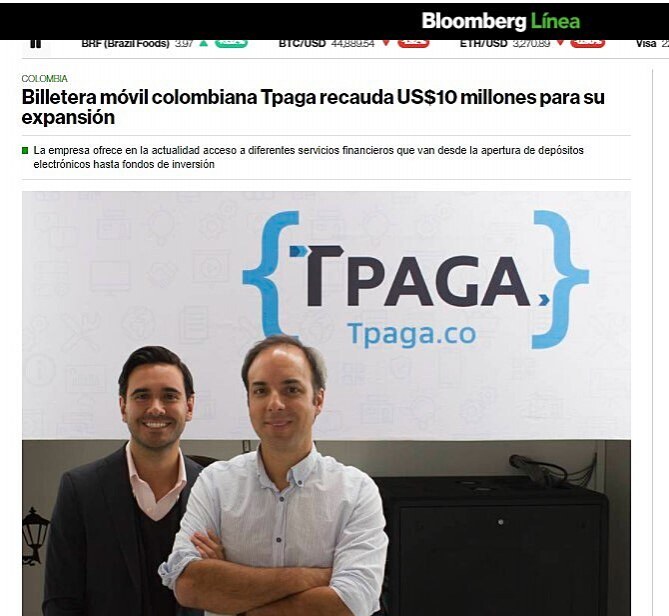 Billetera mvil colombiana Tpaga recauda US$10 millones para su expansin